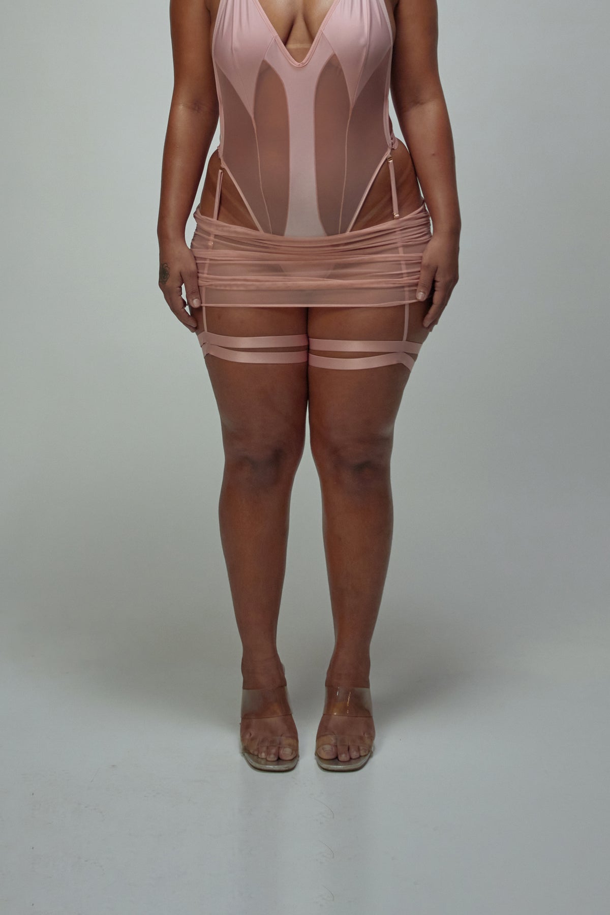minissaia transparente rose