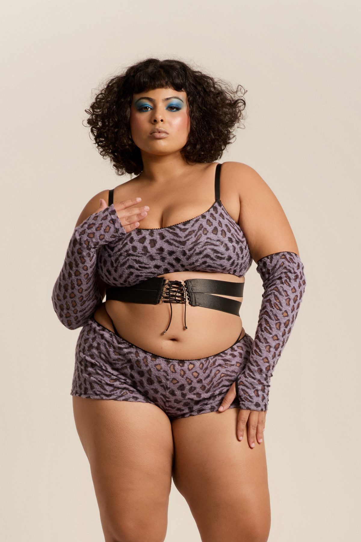 Top Leopard roxo