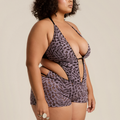 Shorts Leopard roxo